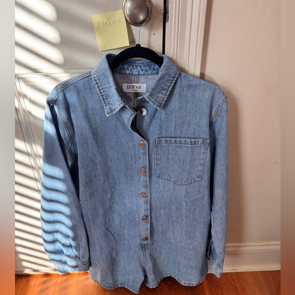 New! Parke light denim romper